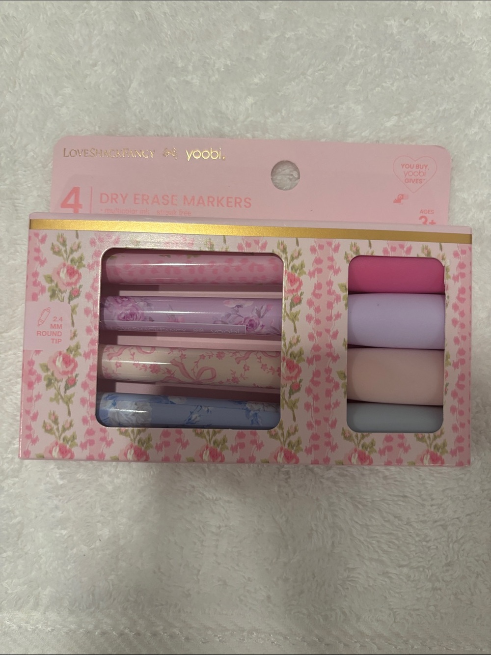 Yoobi love shack fancy Pastel Floral Dry Erase Marker Set